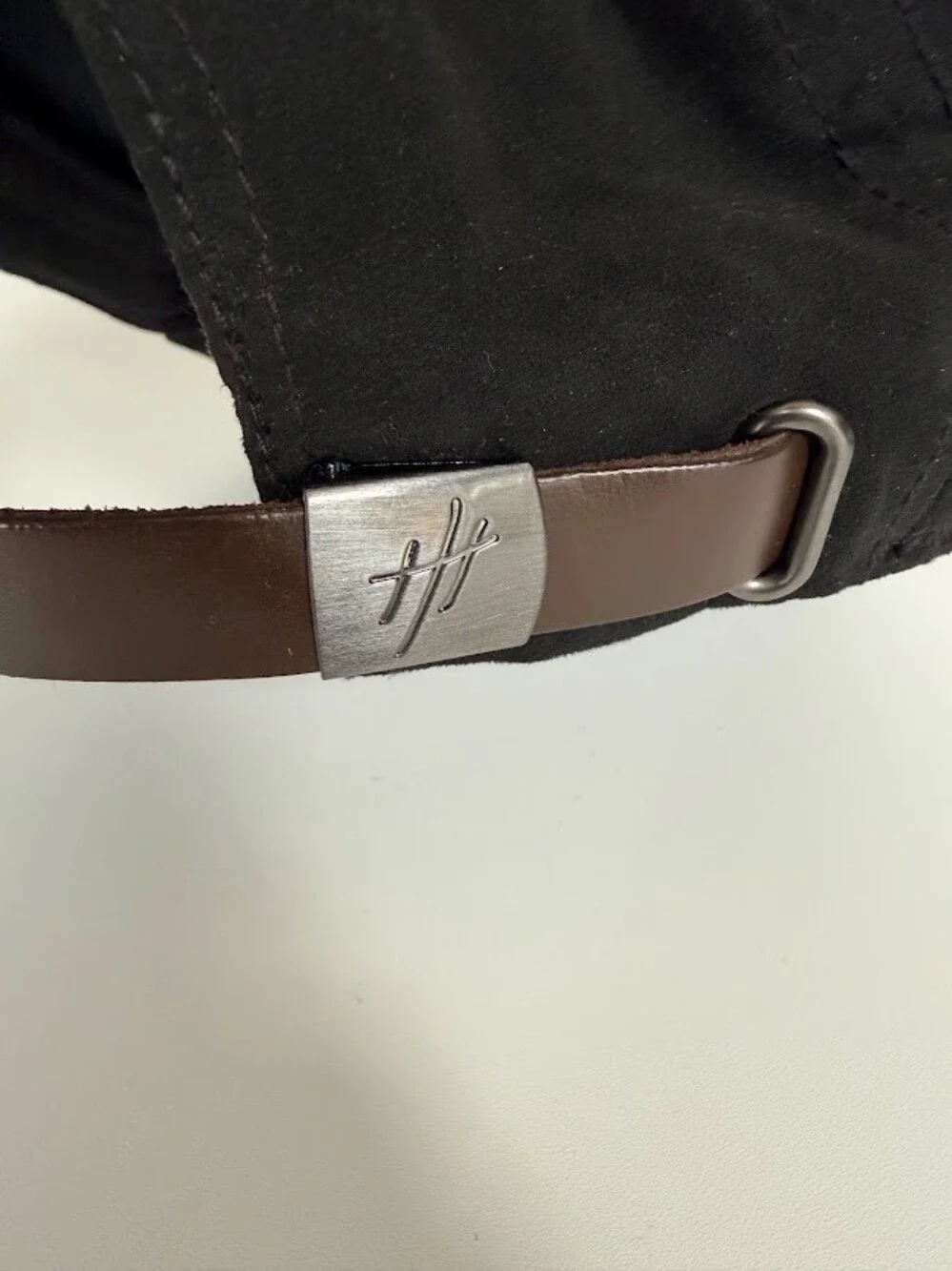 Weston Jon Boucher Luxe Suede Cap Brushed Onyx Black Leather Strap Hat O/S